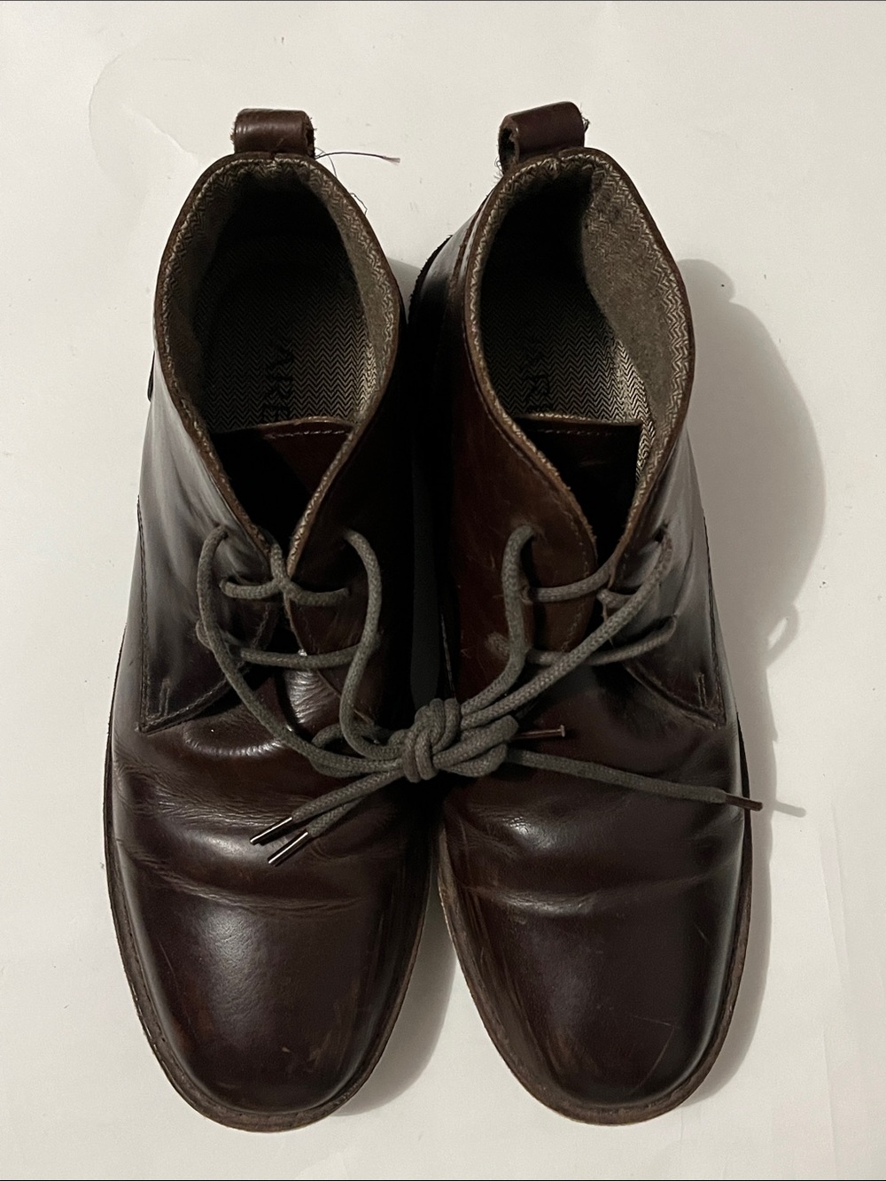 Varese Gobi Brown Leather Chukka ankle Boots - Classic Lace-Up. Size 11